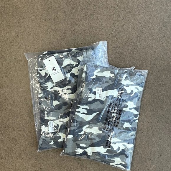 WOMEN'S GREEN/CREAM CAMO JOGGER PANTS W/FRONT POCKETS & TIE STRING-NWT S/M, L/XL - Picture 11 of 12